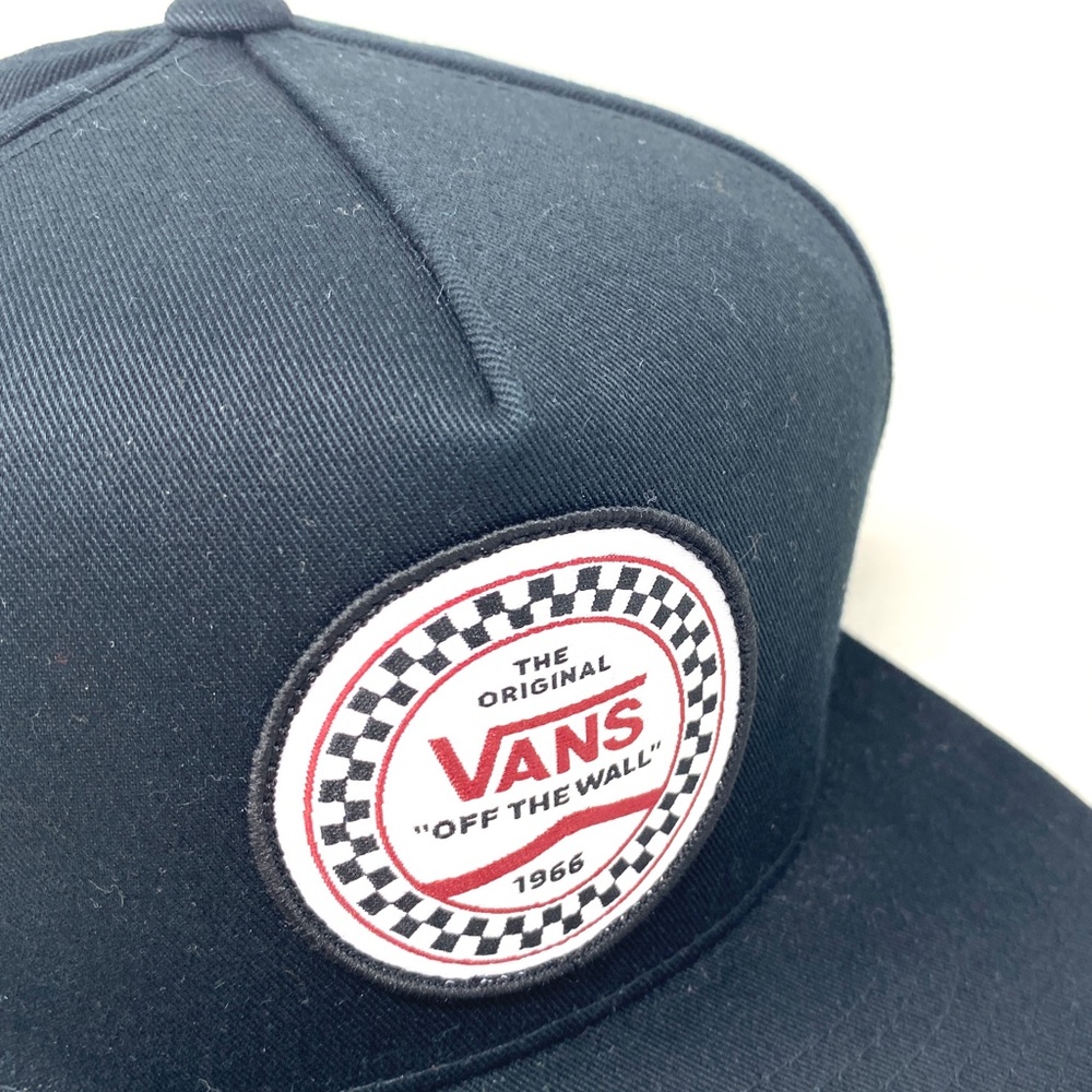 VANS Men’s Checkered Side Snapback Hat Cotton Black VN0A3I7AbLK - Picture 2 of 6